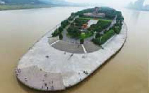 航拍湘江橘子洲 景色壮观(组图)-航拍网