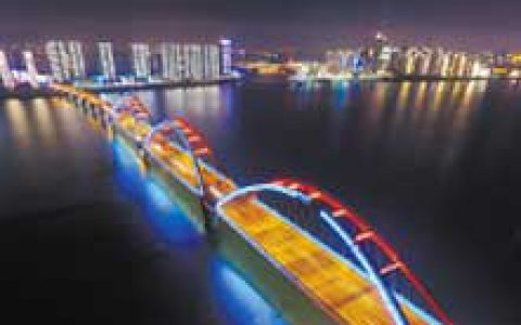 湘江两岸夜景亮化提质后的首次亮灯 航拍图惊艳(图)-航拍网