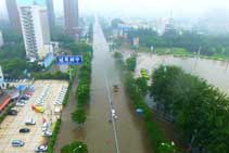 航拍河南新乡暴雨后的京广交通线-航拍网