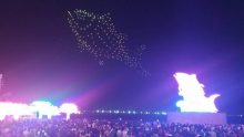 无人机夜空中排出黑鲔鱼,台湾灯会超吸睛-航拍网