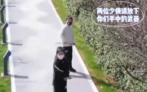无人机劝阻薅花小朋友:少侠放下武器-航拍网