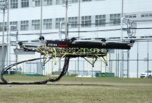 使用机车引擎发电KAWASAKI 测试大型油电无人机-航拍网