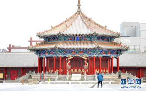 无人机航拍雪后沈阳故宫 气势恢宏演绎视觉盛宴-航拍网